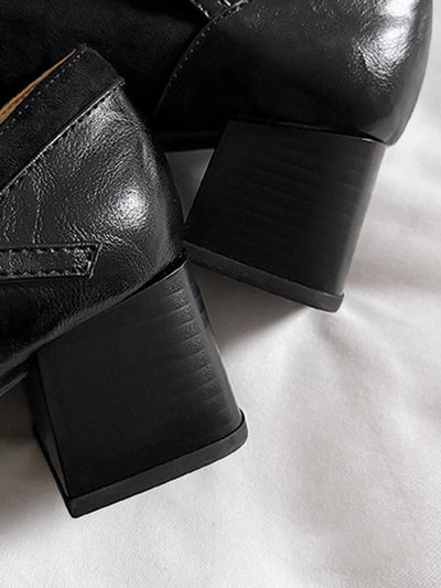 Shallow Cut Split-Joint Square-Toe Mary Janes Pumps