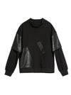 Thicken PU Split-Joint False-Two Asymmetric Sweatshirt
