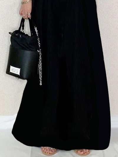 Loose Sleeveless Solid Color Split-Joint Spaghetti-Neck Overalls