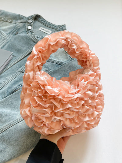 Ruffled Solid Color Mini Bags