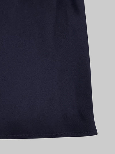 Loose Raglan Sleeve Solid Color Split-Joint Tied Waist High Neck Maxi Dresses