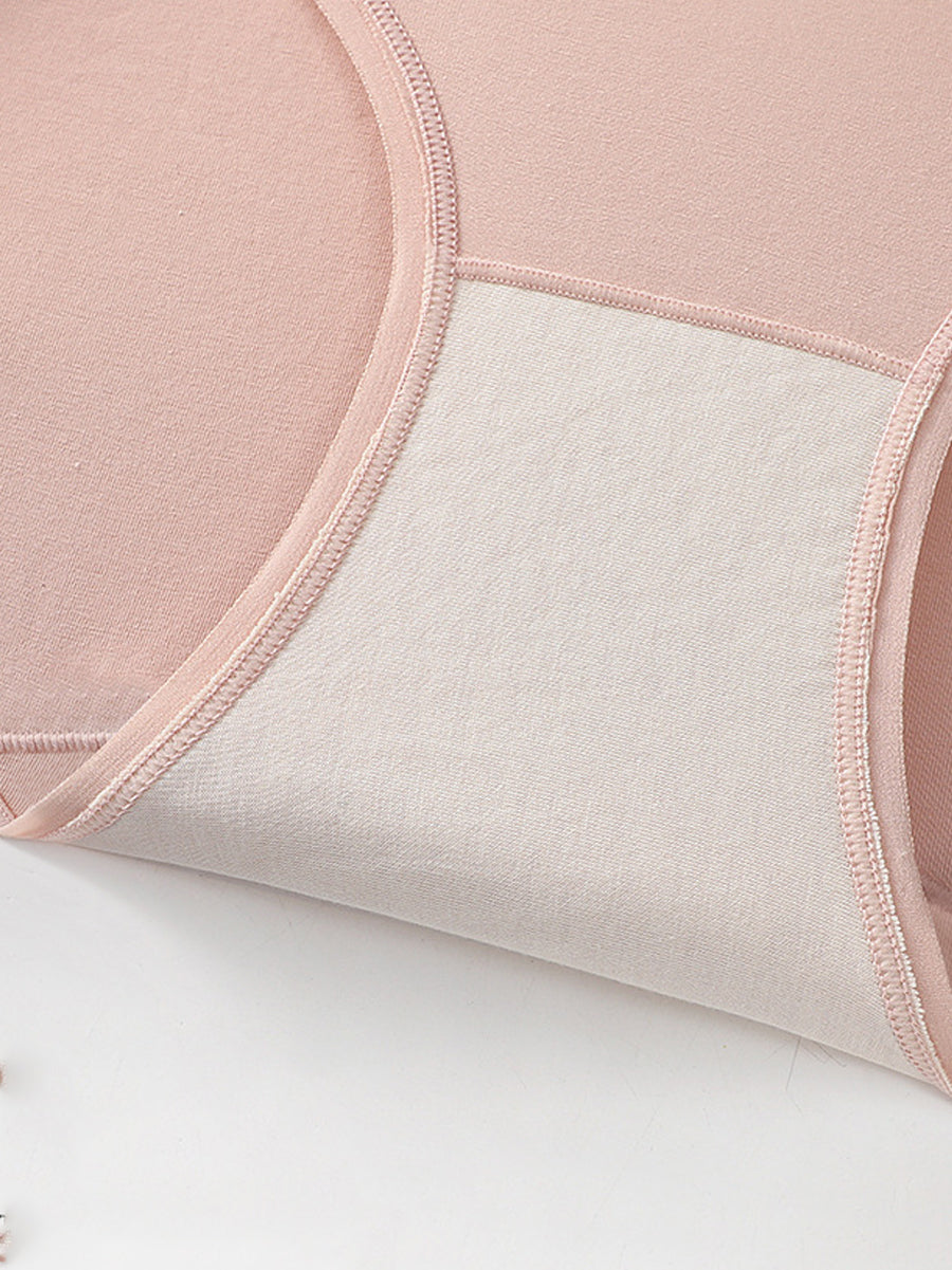 6 Pieces Women High Waist Pure Color Cotton Underwear