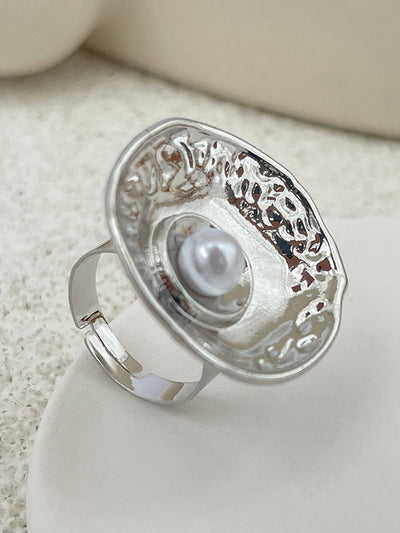 Geometric Pleated Shiny Rings Accessories