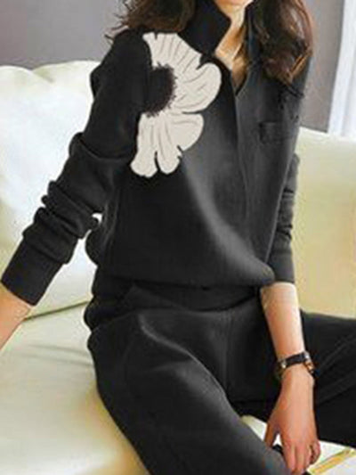 Long Sleeves Loose Asymmetric Floral Printed Split-Joint Lapel Cardigan Tops