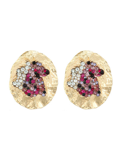 Irregularity Geometric Rhinestone Shiny Earrings Accessories