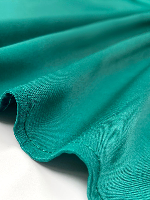 Loose Short Sleeves Pleated Solid Color Maxi Dresses