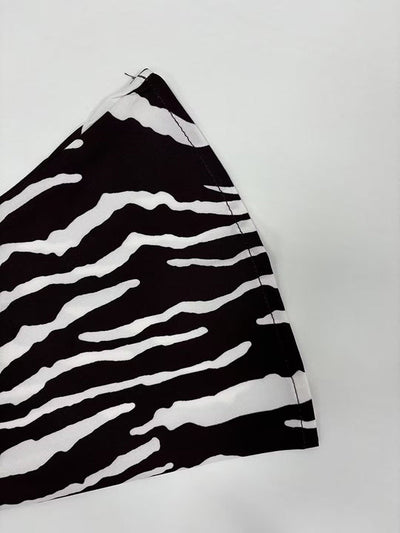 Long Sleeves Split-Toe Zebra Printed Round-Neck Maxi Dresses