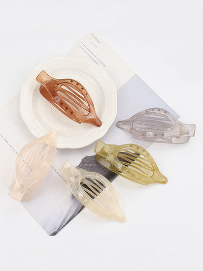 Geometric Hollow Solid Color Hair Clips