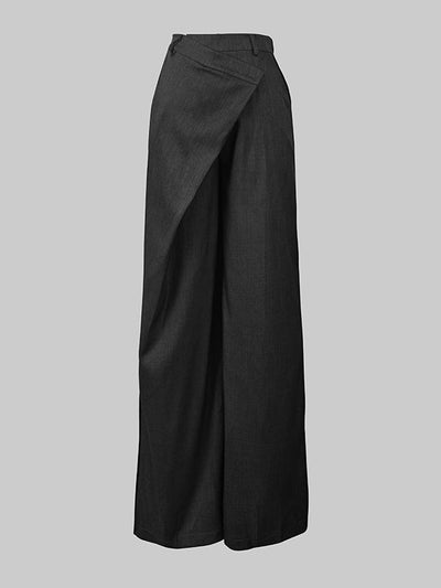 High Waisted Loose Asymmetric Solid Color Split-Joint Suit Pants Trousers
