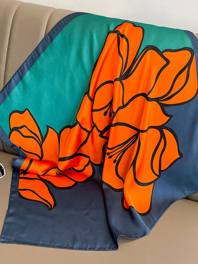 Square Floral Printed Scarfs&Hats