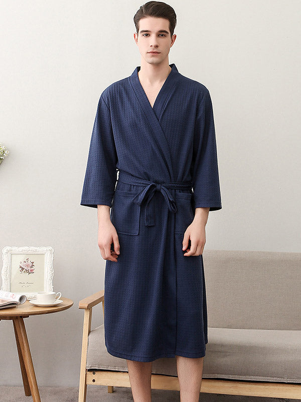 Comfortable Solid Bandage Thin Pajama Robe