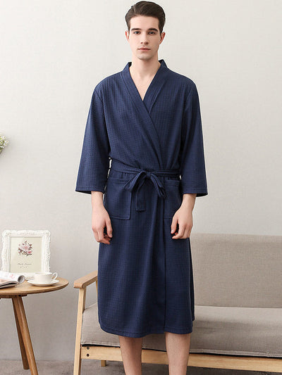 Comfortable Solid Bandage Thin Pajama Robe