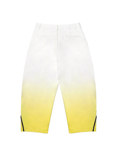 Wide Leg Gradient Pockets Zipper Pants Trousers