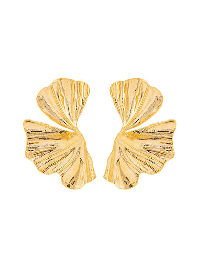Geometric Pleated Solid Color Earrings Accessories