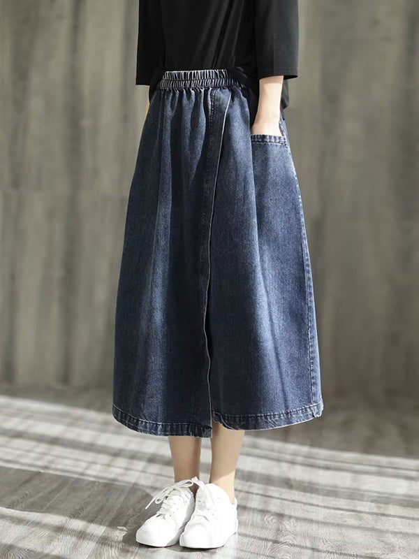 Loose Asymmetric Elasticity Split-Joint Skirts