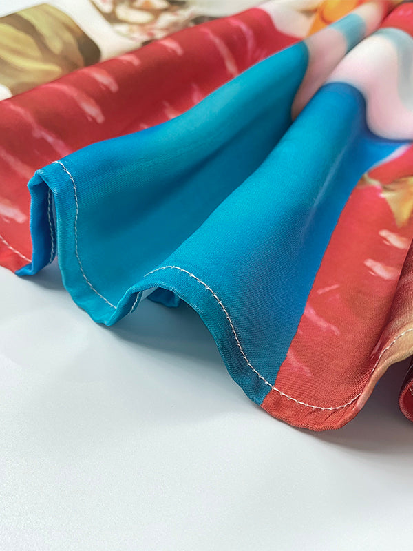 Long Sleeves Loose Contrast Color Figure Mock Neck Blouses&Shirts Tops