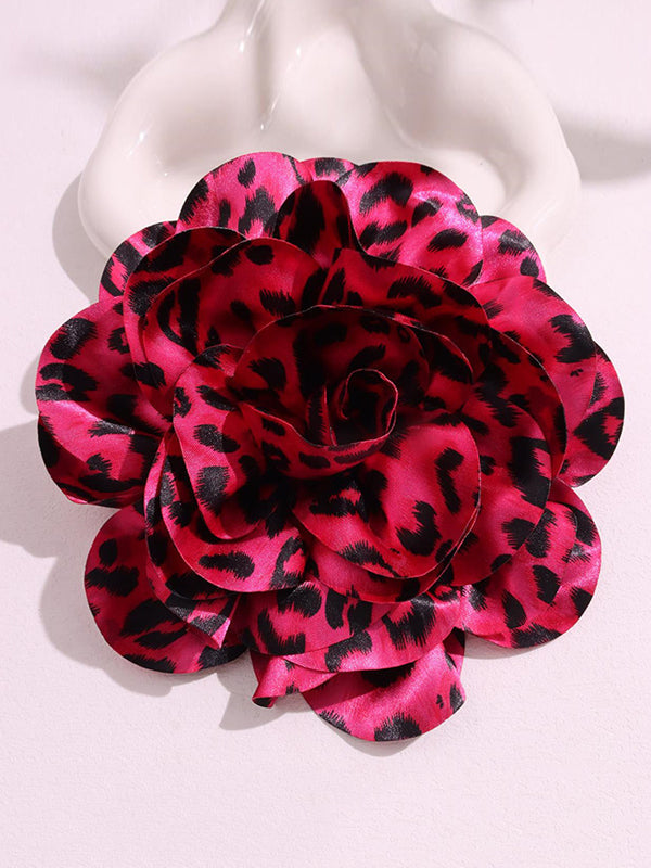 Flower Shape Leopard Brooch