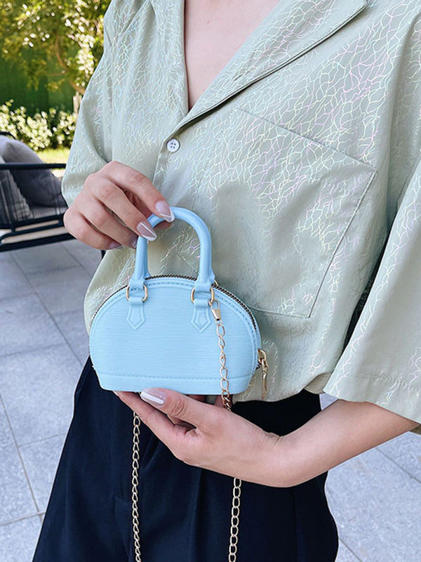 Chains Geometric Zipper Crossbody Bags Satchels