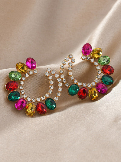 Geometric Rhine Stones Earrings Accessories