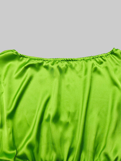 Batwing Sleeves Loose Solid Color Split-Joint Off-The-Shoulder Blouses