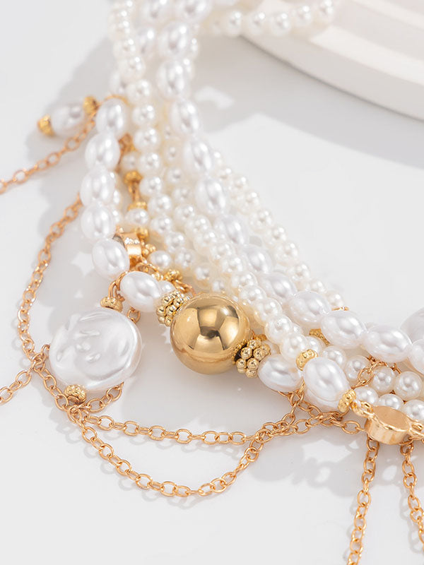 Geometric Layered Tasseled Necklaces Accessories