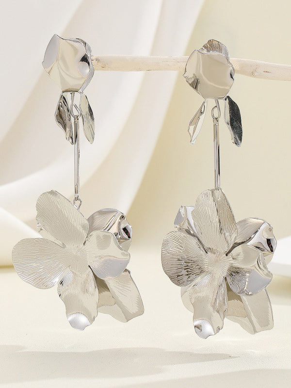 Flower Shape Geometric Drop Earrings
