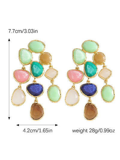 Geometric Tasseled Drop Earrings