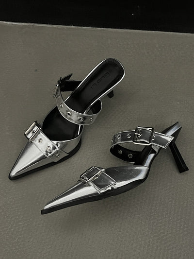 Buckle Pointed-Toe Pumps