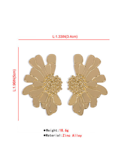 Vintage Alloy Flower Earrings
