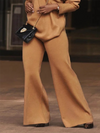 Wide Leg Solid Color Casual Pants Bottoms Trousers
