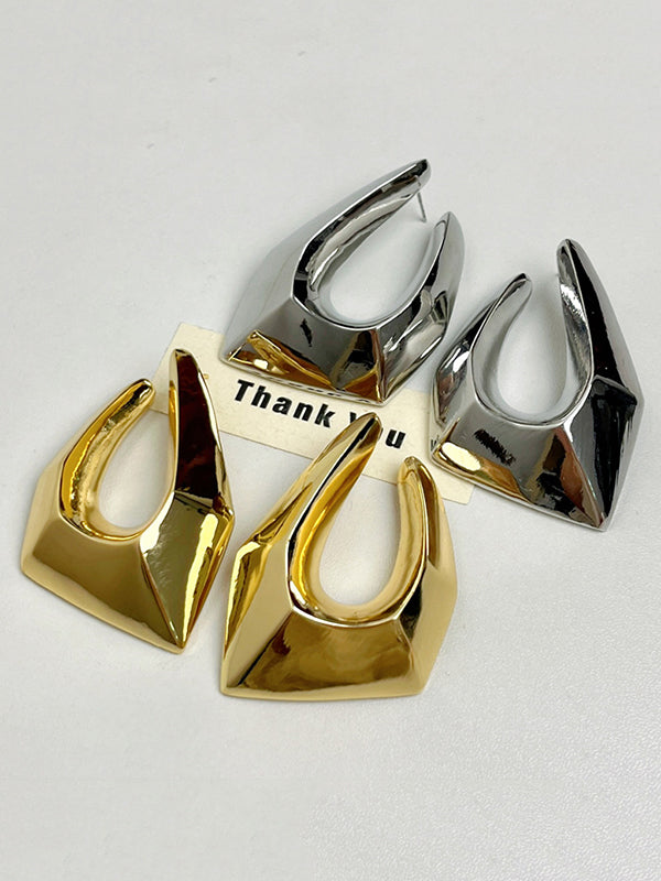 Normcore Geometric Hollow Drop Earrings