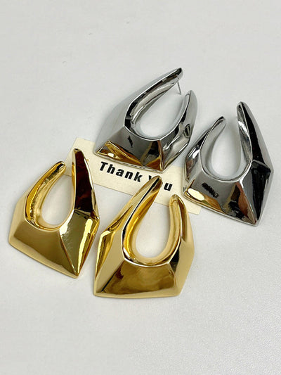 Normcore Geometric Hollow Drop Earrings