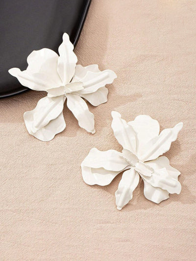 Flower Shape Solid Color Earrings Accessories
