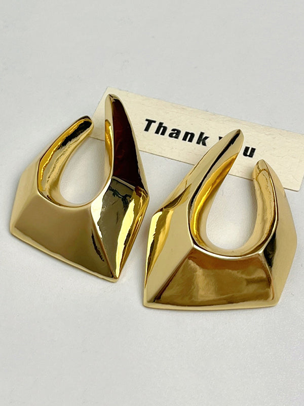 Normcore Geometric Hollow Drop Earrings