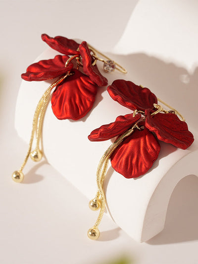 Flower Shape Tasseled Earrings Accessories