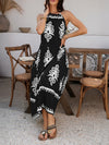 A-Line Loose Contrast Color Halter-Neck Maxi Dresses