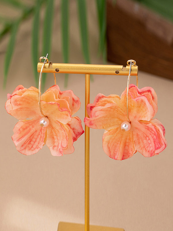 Flower Shape Drop Earrings