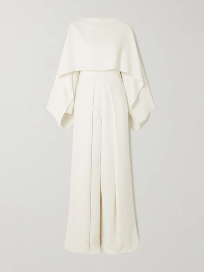 Long Sleeves Wrap Solid Color Zipper Jumpsuits