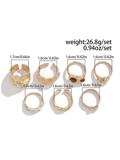 Geometric Rhine Stones Rings Accessories