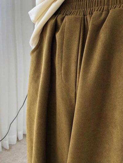 Harem Pants Wide Leg Elasticity Solid Color Split-Joint Pants Trousers