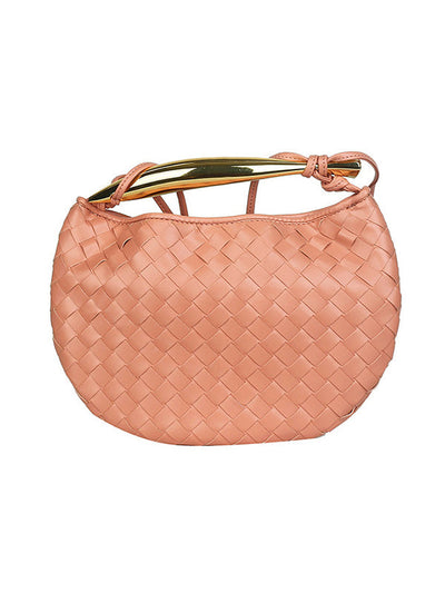 Geometric Split-Joint Woven Zipper Bags Handbags