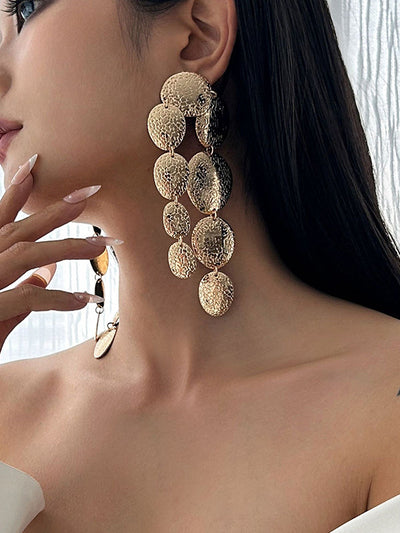 Geometric Tasseled Drop Earrings Necklaces Accessories