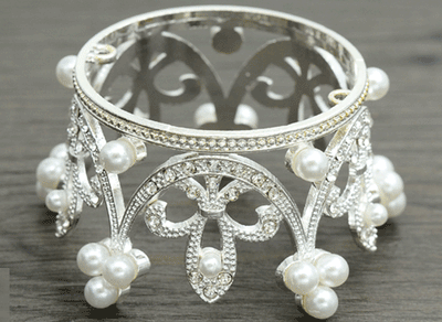 Women's Simple Style Crown Alloy Inlay Rhinestones Pearl Crown