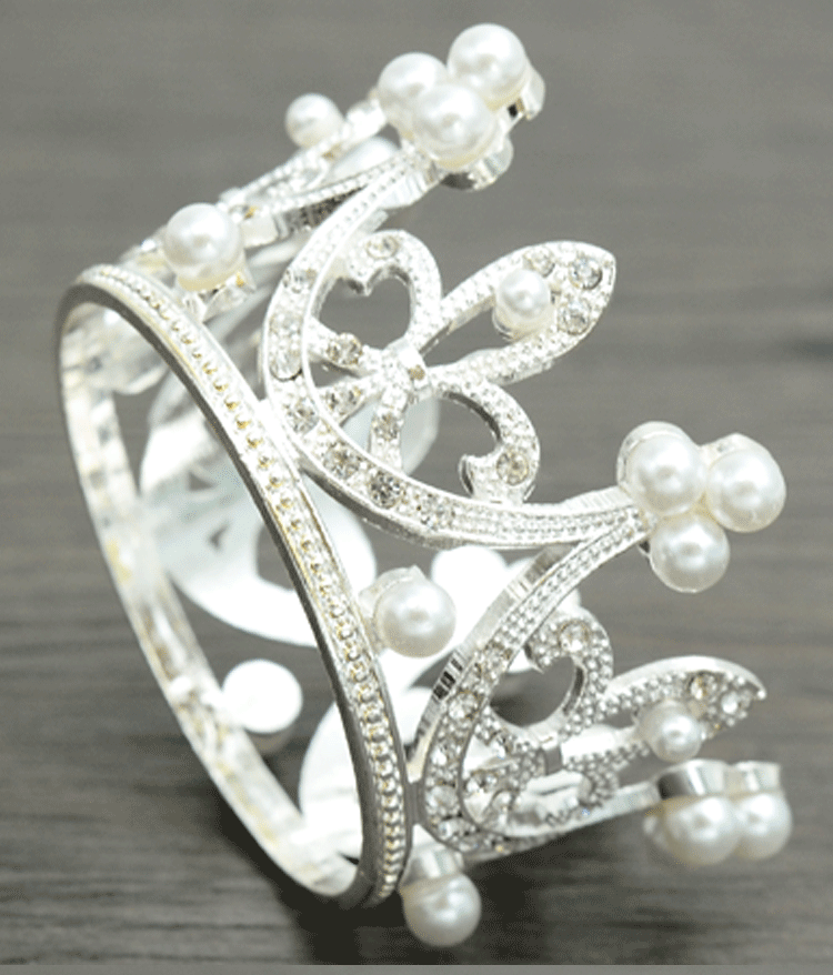 Women's Simple Style Crown Alloy Inlay Rhinestones Pearl Crown