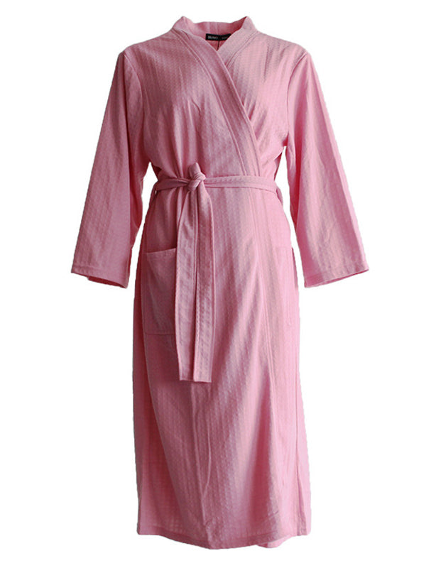 Comfortable Solid Bandage Thin Pajama Robe