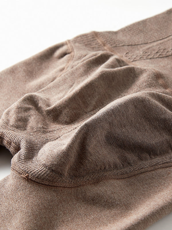 Casual Skinny Leg Velvet Keep Warm Solid Color Thermal Pants Bottoms