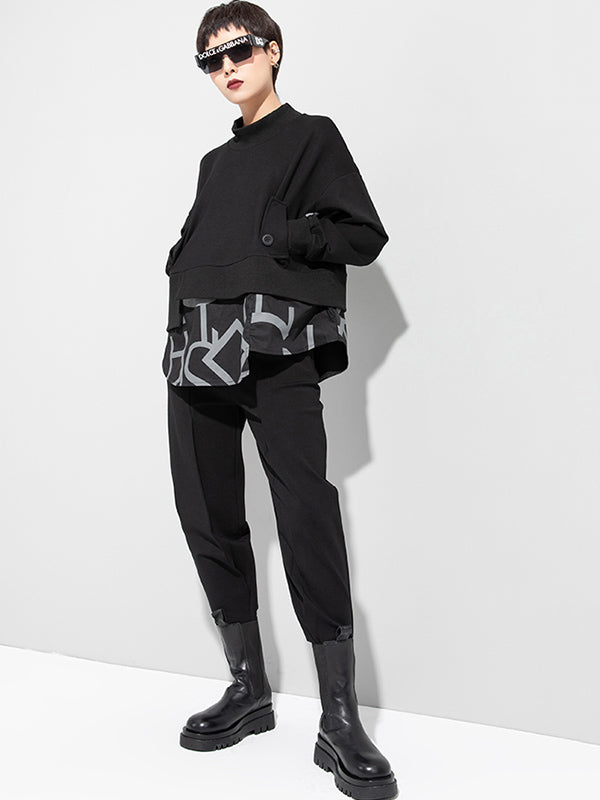 Original Split-Joint False Two Sweatshirt Tops