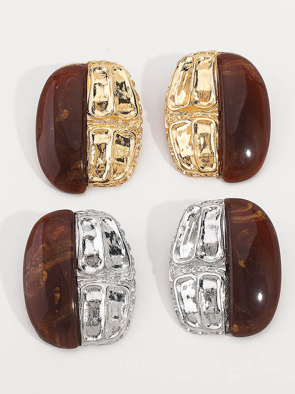 Geometric Split-Joint Drop Earrings