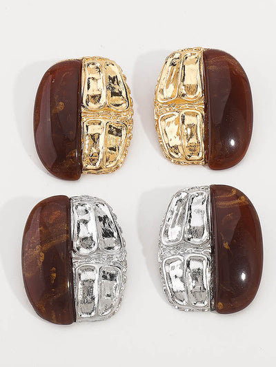 Geometric Split-Joint Drop Earrings