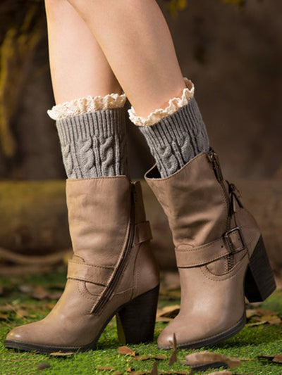 Original Creation Keep Warm Hollow Jacquard Leg Warmers Accessories